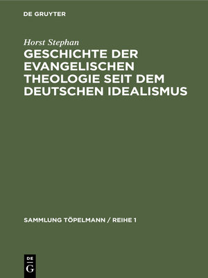 cover image of Geschichte der evangelischen Theologie seit dem deutschen Idealismus